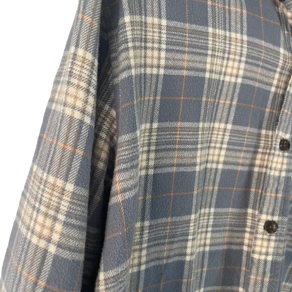 Pacsun Men's Size‎ Medium Blue Plaid Classic Long Sleeve Flannel Button Up Shirt - Picture 5 of 9